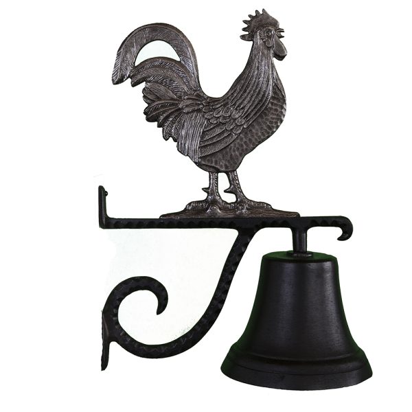 7.75" Diameter Cast Bell with Rooster Ornament