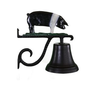 7.75" Diameter Cast Bell with Pig Ornament
