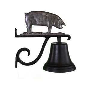 7.75" Diameter Cast Bell with Pig Ornament