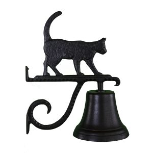 7.75" Diameter Cast Bell with Cat Ornament