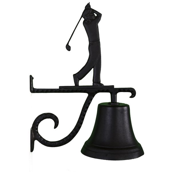 7.75" Diameter Cast Bell with Golfer Ornament