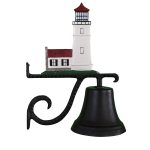 7.75" Diameter Cast Bell with Cottage Lighthouse Ornament