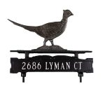 Cast Aluminum One Line Lawn Sign with Pheasant Ornament