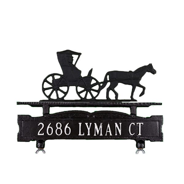Cast Aluminum One Line Mailbox Sign with Country Doctor Ornament