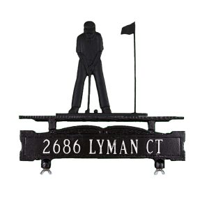 Cast Aluminum One Line Mailbox Sign with Putter Ornament