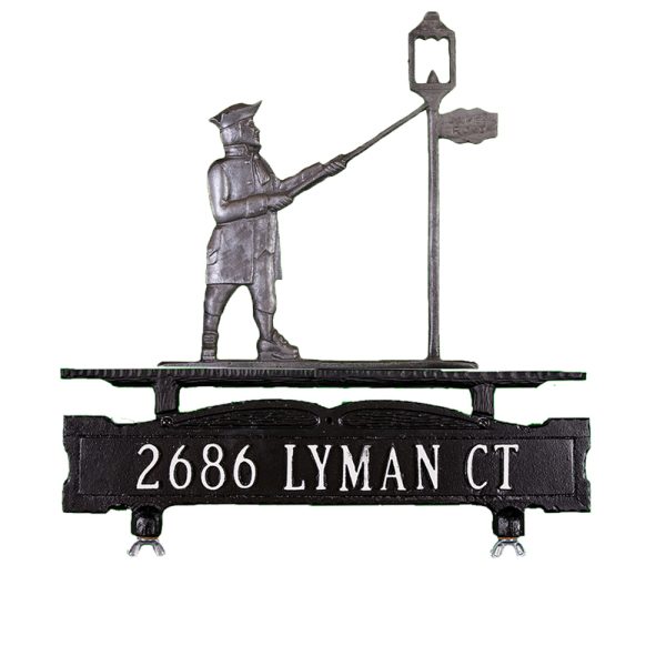 13.75" x 14.75" Cast Aluminum One Line Mailbox Sign with Lamplighter Ornament