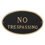 8.5" x 13" Standard Oval No Trespassing Statement Plaque Sign