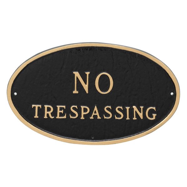 6" x 10" Small Oval No Trespassing Statement Plaque Sign