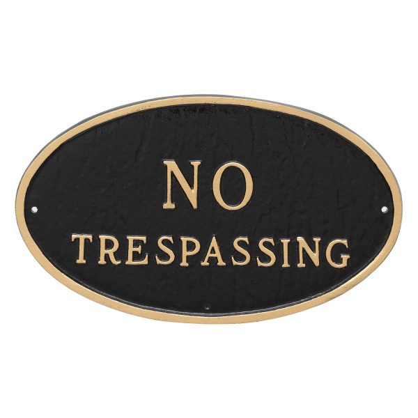 8.5" x 13" Standard Oval No Trespassing Statement Plaque Sign