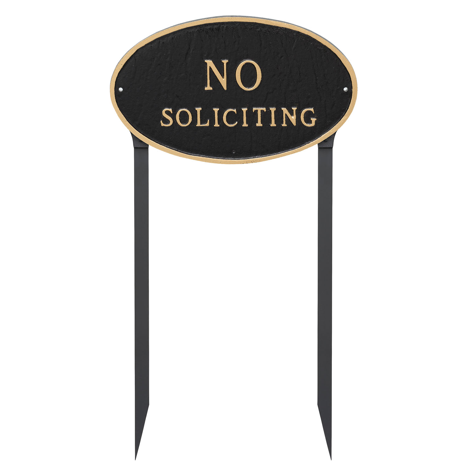 S1110 House Sign No Soliciting Plaque Oval Business Sign Metal Art Scrolls 