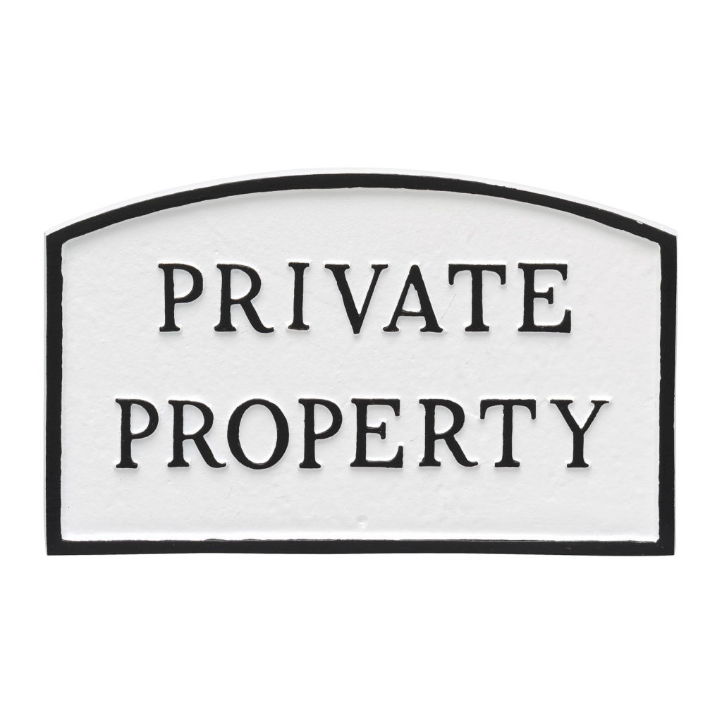 6″ x 10″ Small Oval Private Property Statement Plaque Sign with Lawn