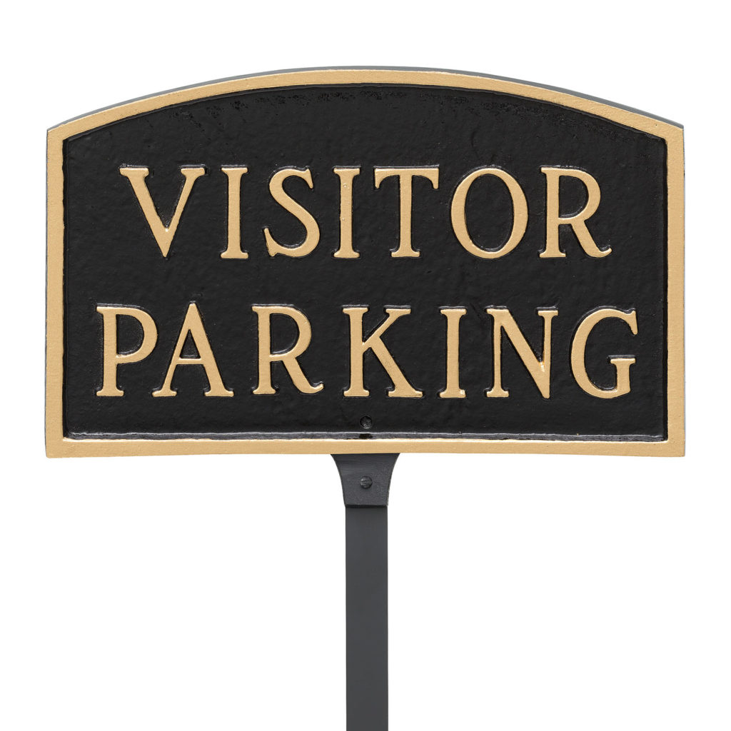 10″ x 15″ Standard Arch Visitor Parking Statement Plaque Sign with Lawn ...