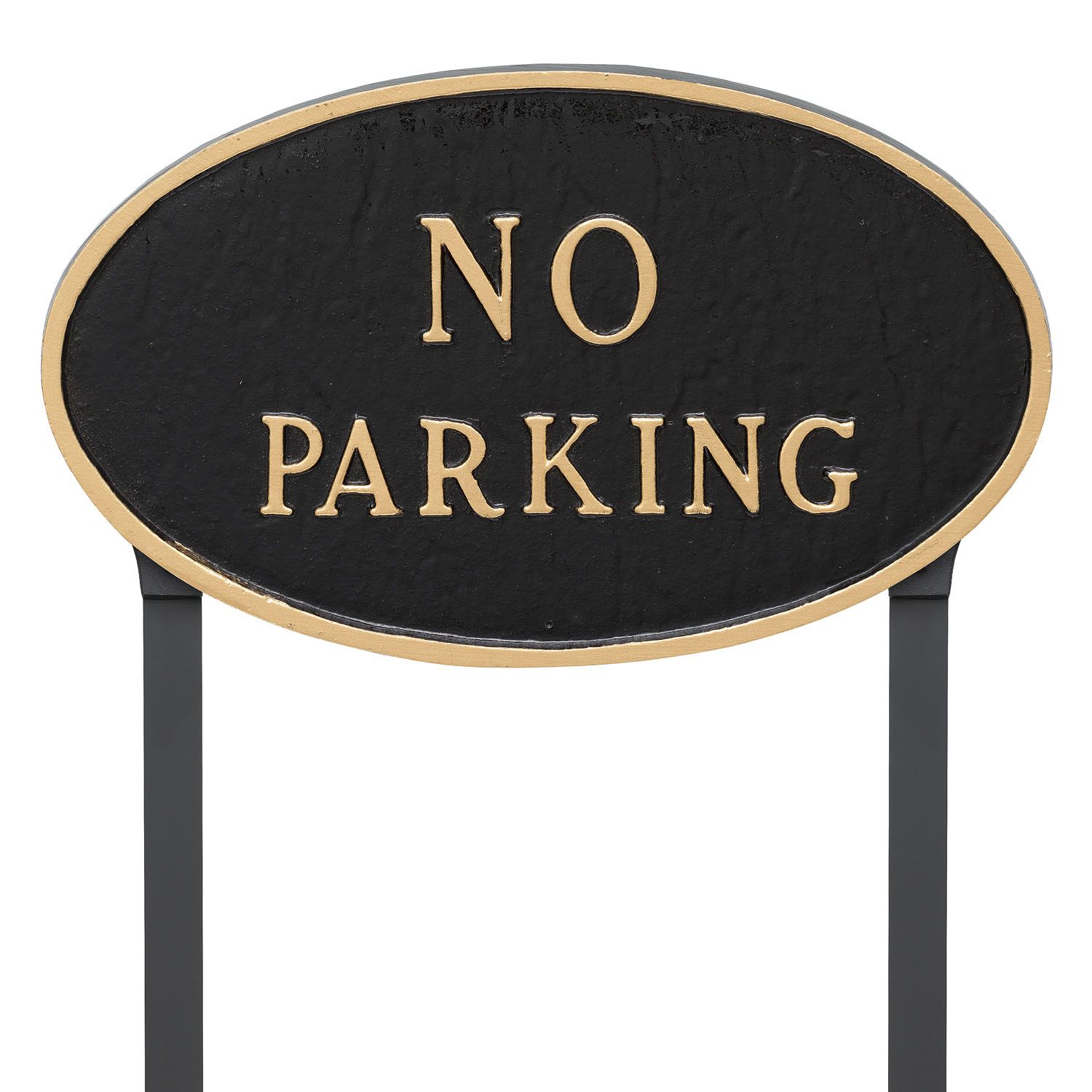 10″ x 18″ Large Oval No Parking Statement Plaque Sign with 23″ Lawn