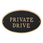6" x 10" Small Oval Private Drive Statement Plaque Sign