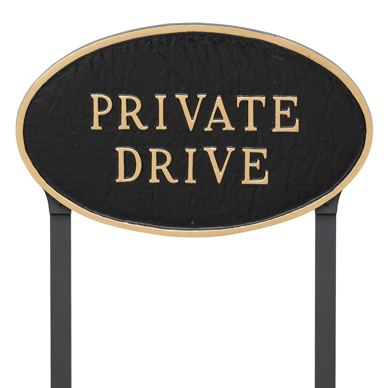 6 x 10 White with Black Lettering Montague Metal Products Oval Private Residence Statement Plaque Sign 