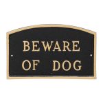 13" x 21" Large Arch Beware of Dog Statement Plaque Sign