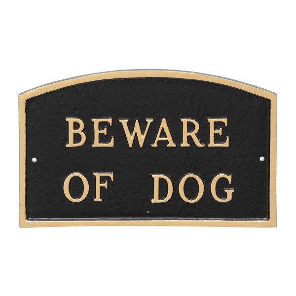 5.5" x 9" Small Arch Beware of Dog Statement Plaque Sign