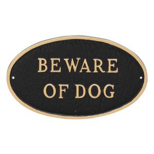 8.5" x 13" Standard Oval Beware of Dog Statement Plaque Sign