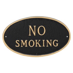 10" x 18" Large Oval No Smoking Statement Plaque Sign