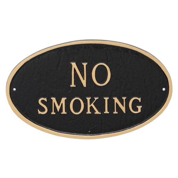6" x 10" Small Oval No Smoking Statement Plaque Sign