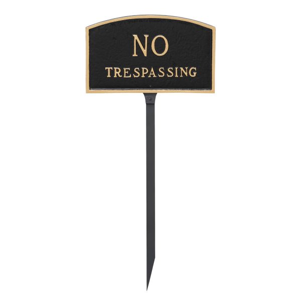 5.5" x 9" Small Arch No Statement Plaque Sign with 23" lawn stake