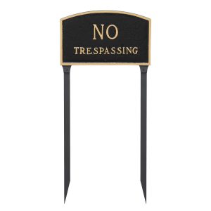 10" x 15" Standard Arch No Statement Plaque Sign with 23" lawn stake