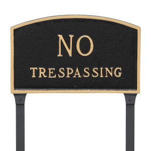 10" x 15" Standard Arch No Statement Plaque Sign with 23" lawn stake