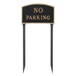 10" x 15" Standard Arch No Parking Statement Plaque Sign with 23" lawn stake