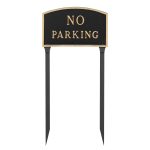 13" x 21" Large Arch No Parking Statement Plaque Sign with 23" lawn stake