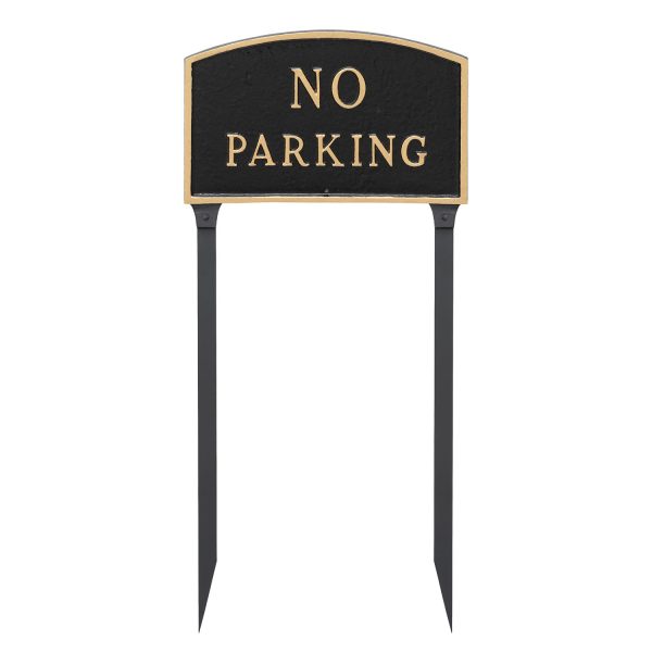 13" x 21" Large Arch No Parking Statement Plaque Sign with 23" lawn stake