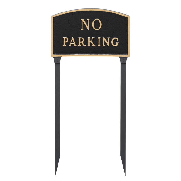 13″ x 21″ Large Arch No Parking Statement Plaque Sign with Lawn Stakes