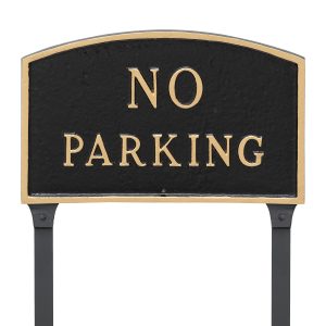 13" x 21" Large Arch No Parking Statement Plaque Sign with 23" lawn stake