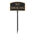 5.5" x 9" Small Arch No Smoking Statement Plaque Sign with 23" lawn stake