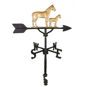 32" Aluminum Mare & Colt Weathervane