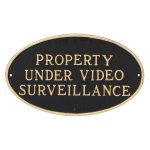 8.5" x 13" Standard Oval Property Under Video Surveillance Statement Plaque Sign
