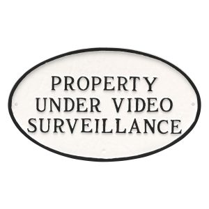 6" x 10" Small Oval Property Under Video Surveillance Statement Plaque Sign