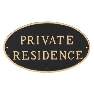 8.5" x 13" Standard Oval Private Residence Statement Plaque Sign