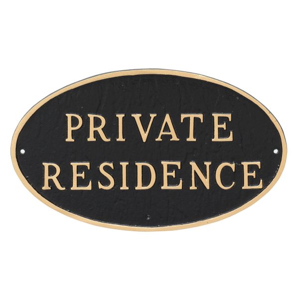 8.5" x 13" Standard Oval Private Residence Statement Plaque Sign