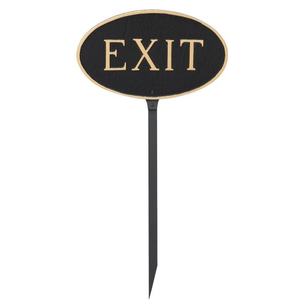 8.5" x 13" Standard Oval Exit Statement Plaque Sign with 23" lawn Stake