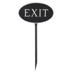 6" x 10" Small Oval Exit Statement Plaque Sign with 23" lawn stake