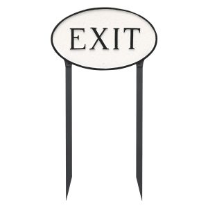 10" x 18" Large Oval Exit Statement Plaque Sign with 23" lawn Stakes