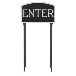 13" x 21" Large Arch Enter Statement Plaque Sign with 23" lawn stake