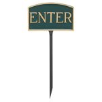 5.5" x 9" Small Arch Enter Statement Plaque Sign with 23" lawn stake