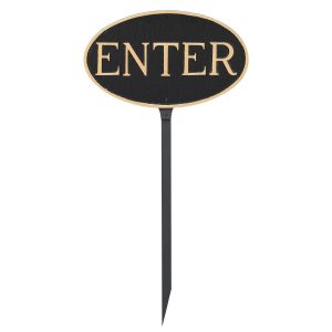 8.5" x 13" Standard Oval Enter Statement Plaque Sign with 23" lawn Stake