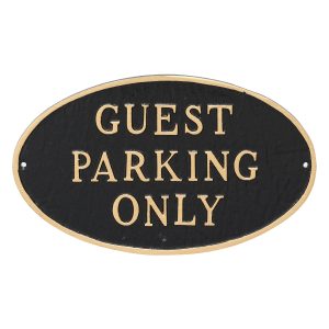 6" x 10" Small Oval Guest Parking Only Statement Plaque Sign