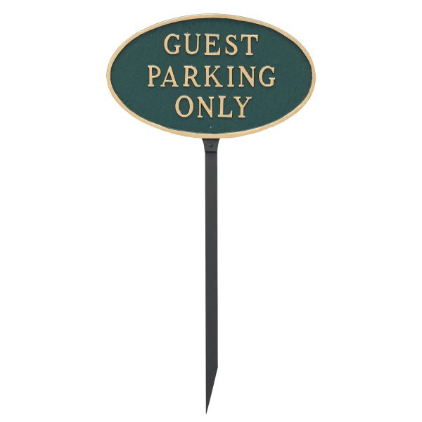 8.5" x 13" Standard Oval Guest Parking Only Statement Plaque Sign with 23" lawn Stake