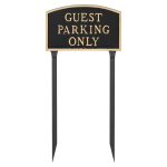 13" x 21" Large Arch Guest Parking Only Statement Plaque Sign with 23" lawn stake