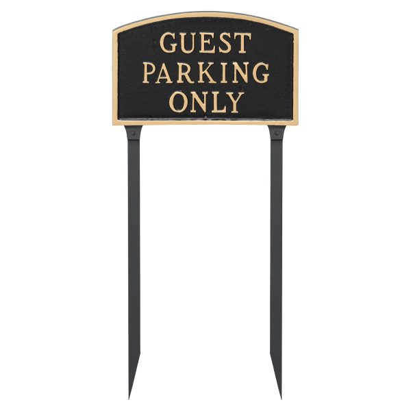 13" x 21" Large Arch Guest Parking Only Statement Plaque Sign with 23" lawn stake