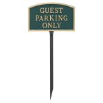 5.5" x 9" Small Arch Guest Parking Only Statement Plaque Sign with 23" lawn stake