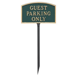 5.5" x 9" Small Arch Guest Parking Only Statement Plaque Sign with 23" lawn stake